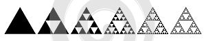 Sierpinski triangle evolution steps