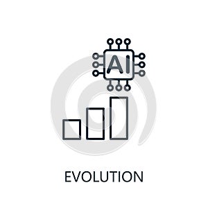 Evolution thin line icon. Creative simple design from artificial intelligence icons collection. Outline evolution icon