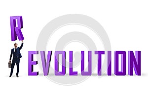 Evolution turning into revolution concept