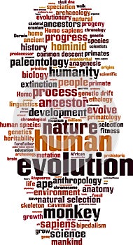 Evolution word cloud