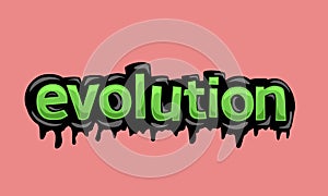EVOLUTION writing vector design on pink background