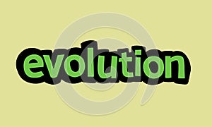 EVOLUTION writing vector design on yellow background