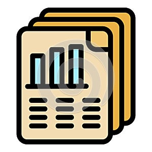 Evolutions report icon color outline vector photo