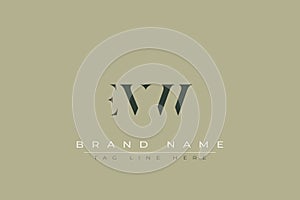 EVW abstract letter logo design