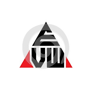 EVW triangle letter logo design with triangle shape. EVW triangle logo design monogram. EVW triangle vector logo template with red