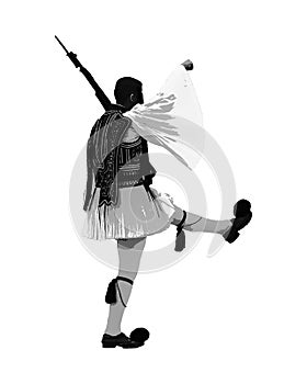 Evzon Guard Isolated Graphic Silhouette