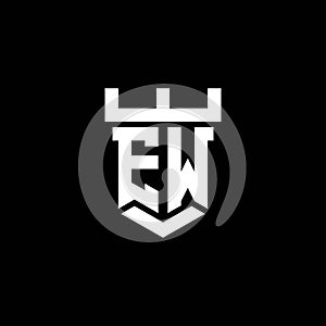 EW Logo Letter Castle Shape Style