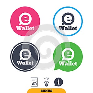 EWallet sign icon. Electronic wallet symbol.