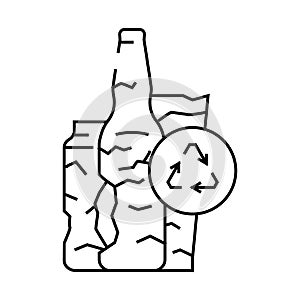 ewaste waste sorting line icon vector illustration