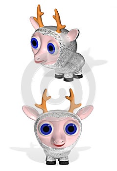 Ewe with cervine horns