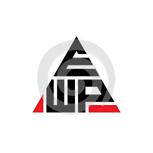 EWP triangle letter logo design with triangle shape. EWP triangle logo design monogram. EWP triangle vector logo template with red