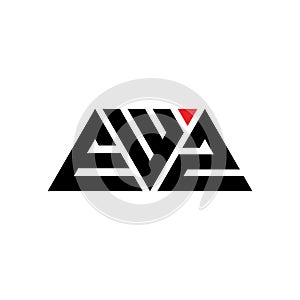EWZ triangle letter logo design with triangle shape. EWZ triangle logo design monogram. EWZ triangle vector logo template with red
