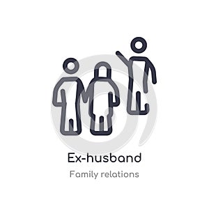 ex-husband outline icon. isolated line vector illustration from family relations collection. editable thin stroke ex-husband icon photo