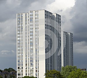 Ex local authority social housing high rise flats in north London, UK.
