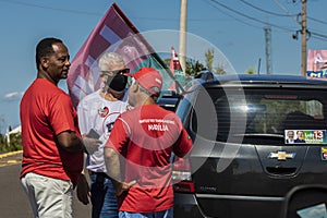 The ex-president Luiz Inacio Lula da Silva voters organize a motorcade through the city of Marilia