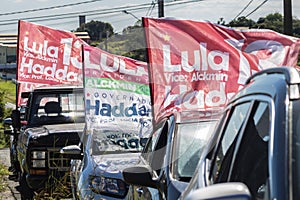 The ex-president Luiz Inacio Lula da Silva voters organize a motorcade