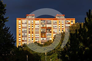 Ex-soviet concrete block houses in eastern-europe