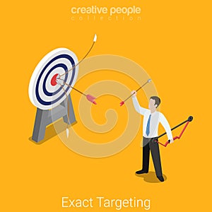 Exact targeting marketing business flat 3d vector isometric