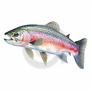 Exacting Precision: Brook Trout And Rainbow Trout Illustration In Caffenol Style