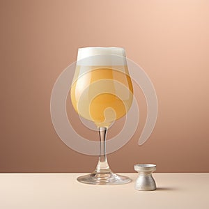 Exacting Precision: Orange Beer Glass With Light Gray Rim