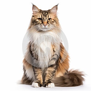 Exaggerated Nobility: Colorized Image Of A Long Haired Cat photo
