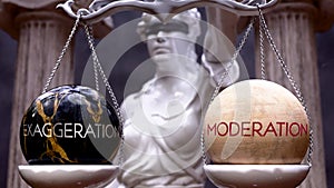 Exaggeration or Moderation as a choice, two options to choose from photo
