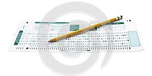 Exam form with a school pencil