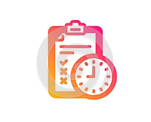 Exam time icon. Checklist sign. Vector