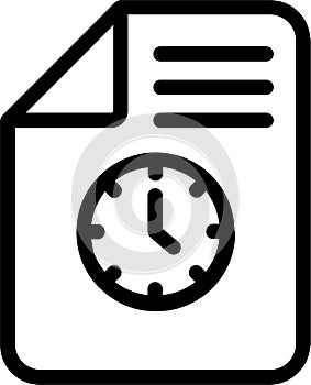 Exam Time Icon With Outline Style