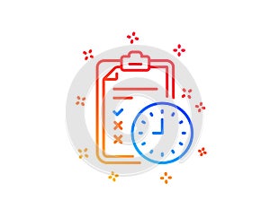 Exam time line icon. Checklist sign. Vector