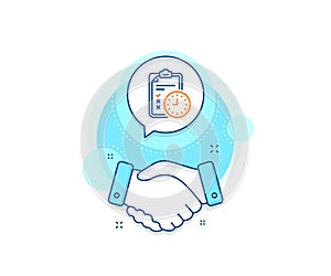 Exam time line icon. Checklist sign. Vector