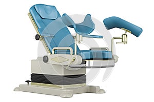 Examination chair for gynecology, urology and proctology. 3D rendering