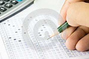 Examination select to choose the choice on answer paper