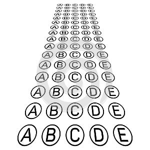 Examination test sheet. Education concept