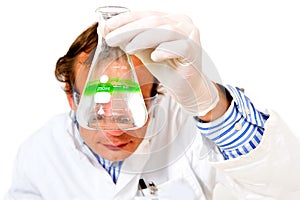 Examining an erlenmeyer