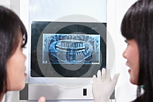 Examining teeth X Ray