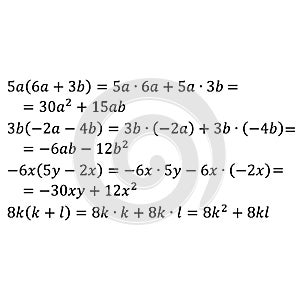 An example of the algebraic problem of multiplying a polynomial by a monomial integers
