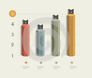 Example of business flat design graph.