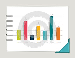 Example of business flat design graph.