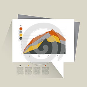 Example of business flat design graph.