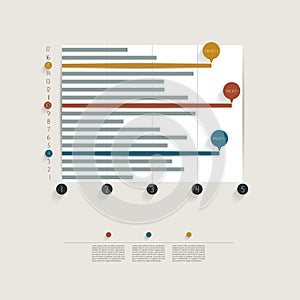 Example of business flat design graph.
