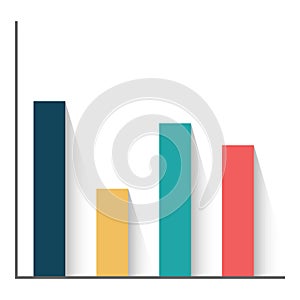 Example of business flat design graph. Infographics color chart