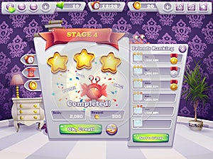 Example of completing the level in a computer game monsters