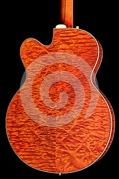 Example of Curly Figured Maple on the Back of a Hollow Body Electric Guitar photo