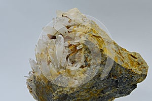 Example of flint quartz mineral crystals, sedimentary cryptocrystalline. photo