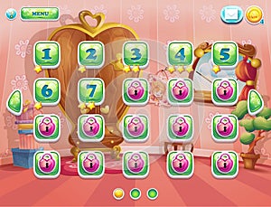 Example of the game window levels for computer games photo