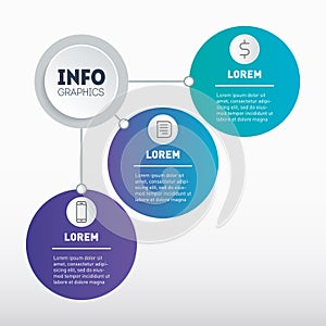 Example of infographics - how to make your business structured. Cool infographic of technological or education process with 3