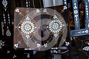 Example of Mother of Pearl inlays on wooden trays