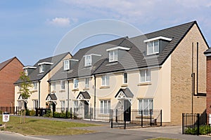New build homes in a housing estate development. UK