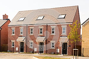 New build homes in a housing estate development. UK